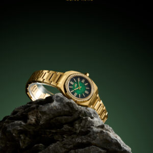 Elegant Emerald Green-Gold 26mm