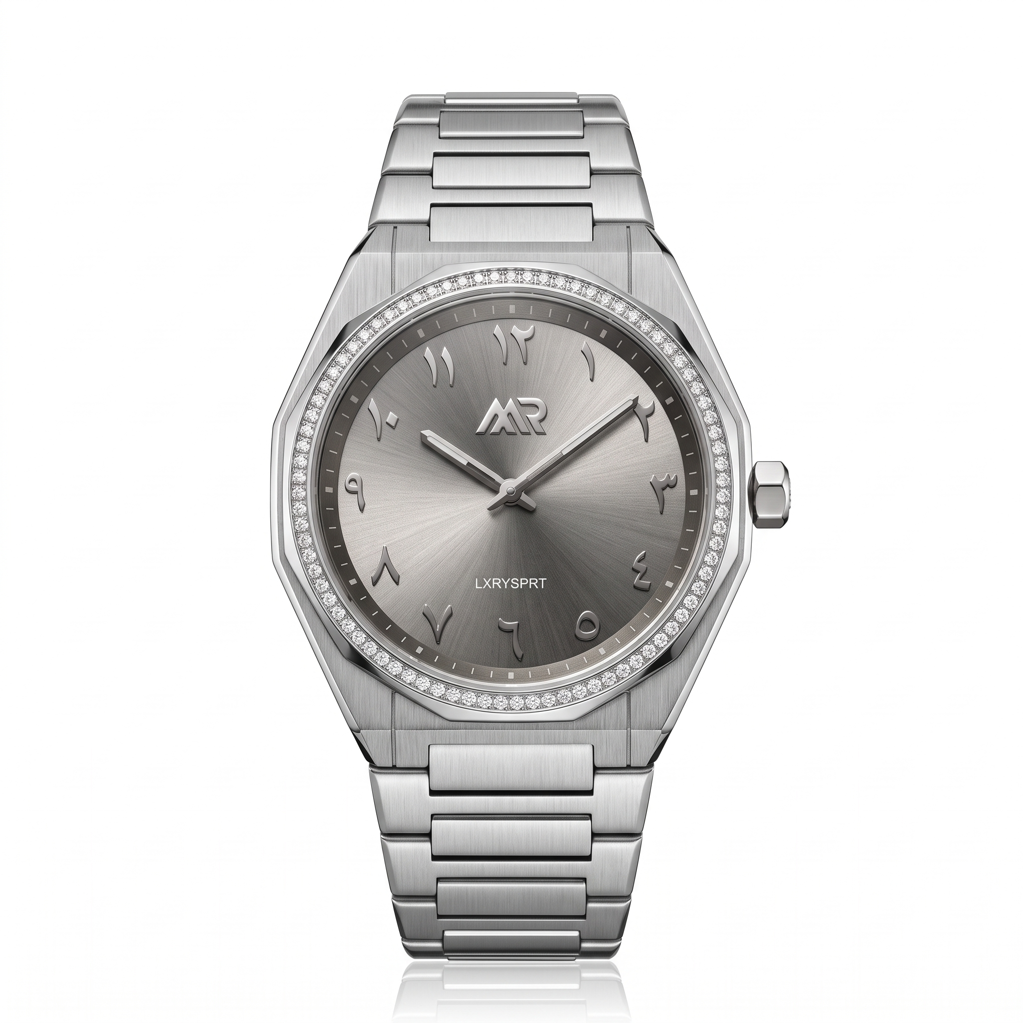 Sport 40 - Elegant Grey Diamond (Arabic dial) watch by Marco Roma Sport 40 - Elegant Grey Diamond (Arabic dial) watch by Marco Roma