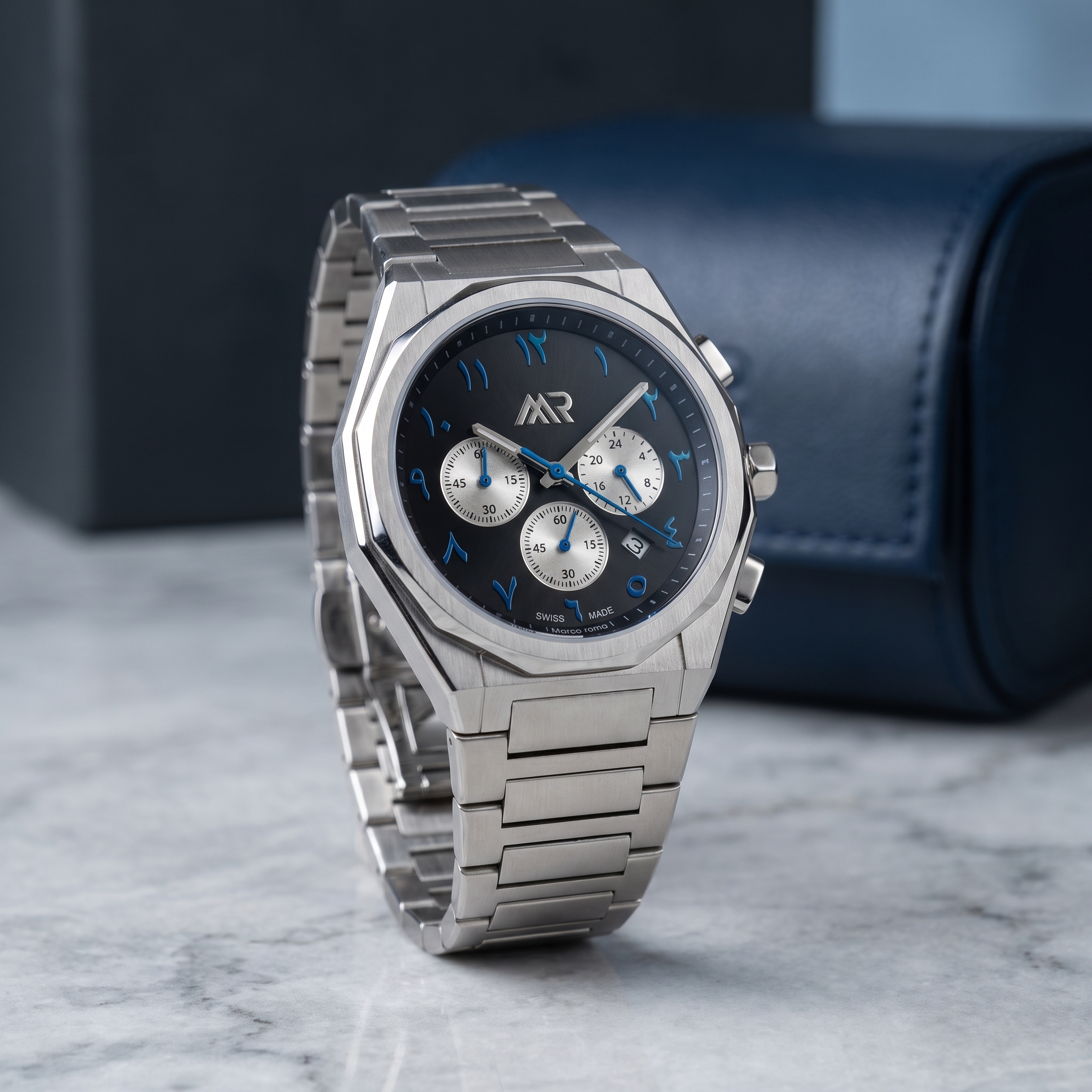 CHRONOGRAPH OCEAN BLUE 40 watch by Marco Roma – view 2 Chronograph 40 - Ocean Blue watch by Marco Roma
